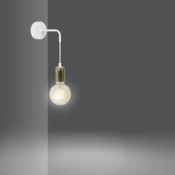 Emibig Wandleuchte verstellbar Weiß Gold Wandlampe Beleuchtung< Wohnzimmerlampen|Küchenlampen