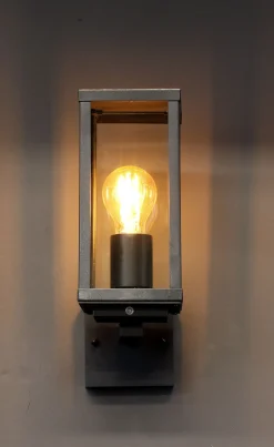 Metall Lampen|Vintage Lampen*Eco-Light Wandleuchte Vintage Aluminium Schwarz H:32 cm IP44 E27