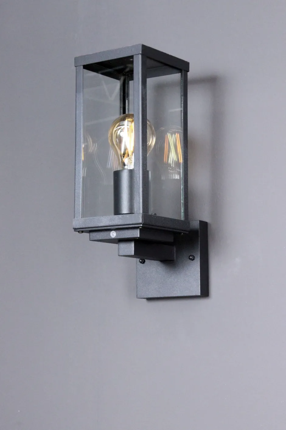 Metall Lampen|Vintage Lampen*Eco-Light Wandleuchte Vintage Aluminium Schwarz H:32 cm IP44 E27