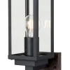 Metall Lampen|Vintage Lampen*Eco-Light Wandleuchte Vintage Schwarz Holz H:32 cm IP44 E27