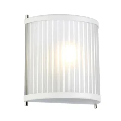 Wohnzimmerlampen|Glaslampen*Elstead Wandleuchte Weiß Glas Metall Jugendstil E27 CARILA