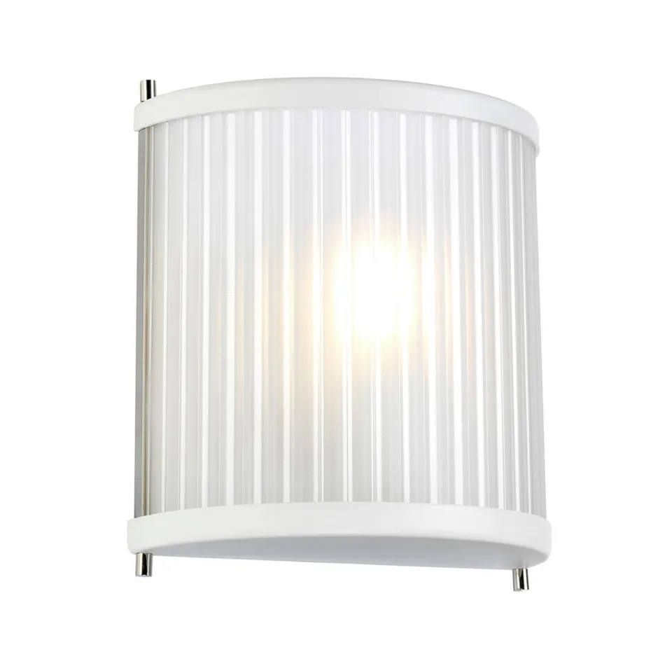 Wohnzimmerlampen|Glaslampen*Elstead Wandleuchte Weiß Glas Metall Jugendstil E27 CARILA