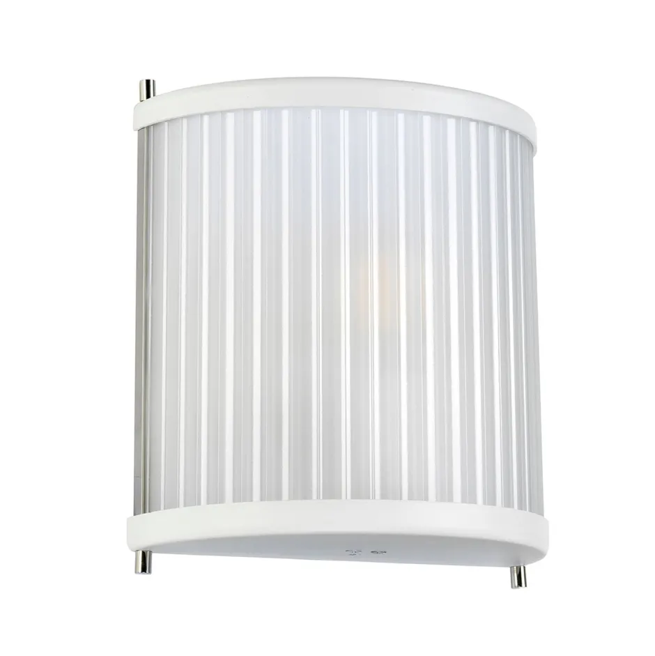 Wohnzimmerlampen|Glaslampen*Elstead Wandleuchte Weiß Glas Metall Jugendstil E27 CARILA