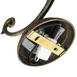 Metall Lampen|Messinglampen*Giovanni Battista Wandleuchte Weiß Glasschirm Vintage Ricciolo