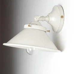 Giovanni Battista Wandleuchte Weiß Gold Shabby Chic aus Messing< Wohnzimmerlampen|Metall Lampen