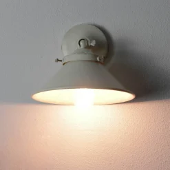 Giovanni Battista Wandleuchte Weiß Gold Shabby Chic aus Messing< Wohnzimmerlampen|Metall Lampen