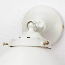 Giovanni Battista Wandleuchte Weiß Gold Shabby Chic aus Messing< Wohnzimmerlampen|Metall Lampen