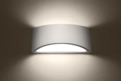 Wandleuchten|Flurlampen*Sollux Wandleuchte Weiß Keramik 31,5 cm Up Down bemalbar G9