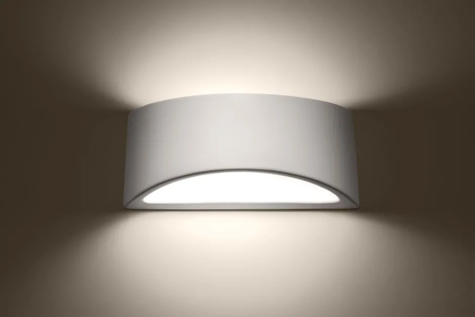 Wandleuchten|Flurlampen*Sollux Wandleuchte Weiß Keramik 31,5 cm Up Down bemalbar G9