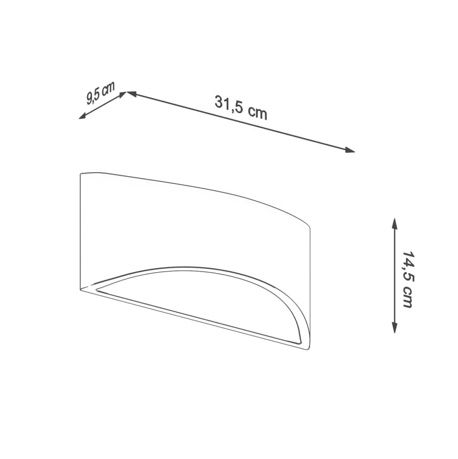 Wandleuchten|Flurlampen*Sollux Wandleuchte Weiß Keramik 31,5 cm Up Down bemalbar G9