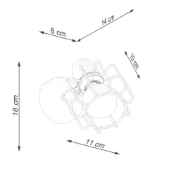 Sollux Wandleuchte Weiß Metall Draht Käfig Retro schwenkbar< Spots|Wandleuchten