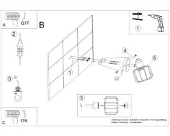 Sollux Wandleuchte Weiß Metall Draht Käfig Retro schwenkbar< Spots|Wandleuchten