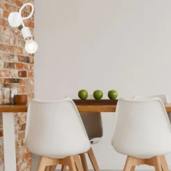 Wandleuchten|Küchenlampen*Lamkur Wandleuchte Weiß Modern Metall Lampe