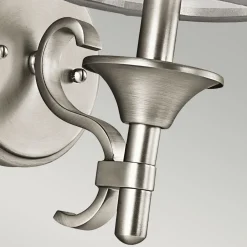 Wandleuchten|Glaslampen*Elstead Wandleuchte Weiß Zinn antik Glas Leinen Metall Modern