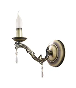 Jupiter Wandleuchter TERRI Messing antik Bett Flur Lampe< Wandleuchten|Kristalllampen