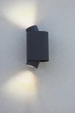 Metall Lampen|Moderne Außenleuchten*Eco-Light Wandspot Anthrazit Up Down H:20 cm IP44 GU10 flexibel