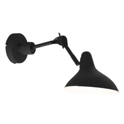 Steinhauer Wandspot beweglich Metall Schwarz T:50 cm E27 Retro< Spots|Wandleuchten