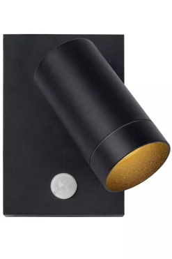 Wandspot Bewegungsmelder flexibel Schwarz GU10 H:15 cm< Außenleuchten Mit Bewegungsmelder|Metall Lampen