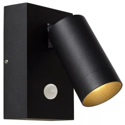 Wandspot Bewegungsmelder flexibel Schwarz GU10 H:15 cm< Außenleuchten Mit Bewegungsmelder|Metall Lampen