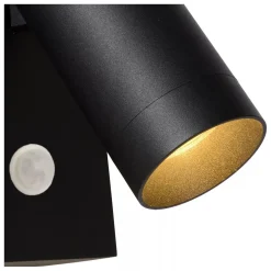 Wandspot Bewegungsmelder flexibel Schwarz GU10 H:15 cm< Außenleuchten Mit Bewegungsmelder|Metall Lampen