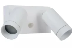 Außenleuchten Mit Bewegungsmelder|Metall Lampen* Wandspot Bewegungsmelder flexibel Weiß GU10 B:18 cm