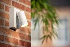 Außenleuchten Mit Bewegungsmelder|Metall Lampen* Wandspot Bewegungsmelder flexibel Weiß GU10 H:15 cm