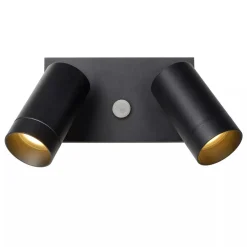 Wandspot Bewegungsmelder flexibel Schwarz GU10 B:18 cm< Außenleuchten Mit Bewegungsmelder|Metall Lampen