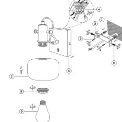 Spots|Küchenlampen*Steinhauer Wandspot blendarm in Schwarz Bernstein E27 H:16 cm