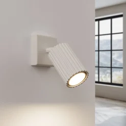 Sollux Wandspot GU10 B: 8 cm klein in Creme aus Aluminium< Flurlampen|Wohnzimmerlampen