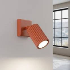 Flurlampen|Wohnzimmerlampen*Sollux Wandspot GU10 B: 8 cm klein Rot schwenkbar Modern Aluminium