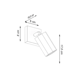Sollux Wandspot Holz H: 17,5 cm klein schwenkbar GU10 SAMON< Wohnzimmerlampen|Holzlampen