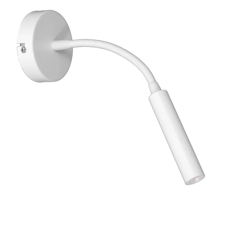 Wandleuchten|Schlafzimmer Lampen*Luminex Wandspot Metall G9 akzentuiert T:35 cm Flexarm in Weiß