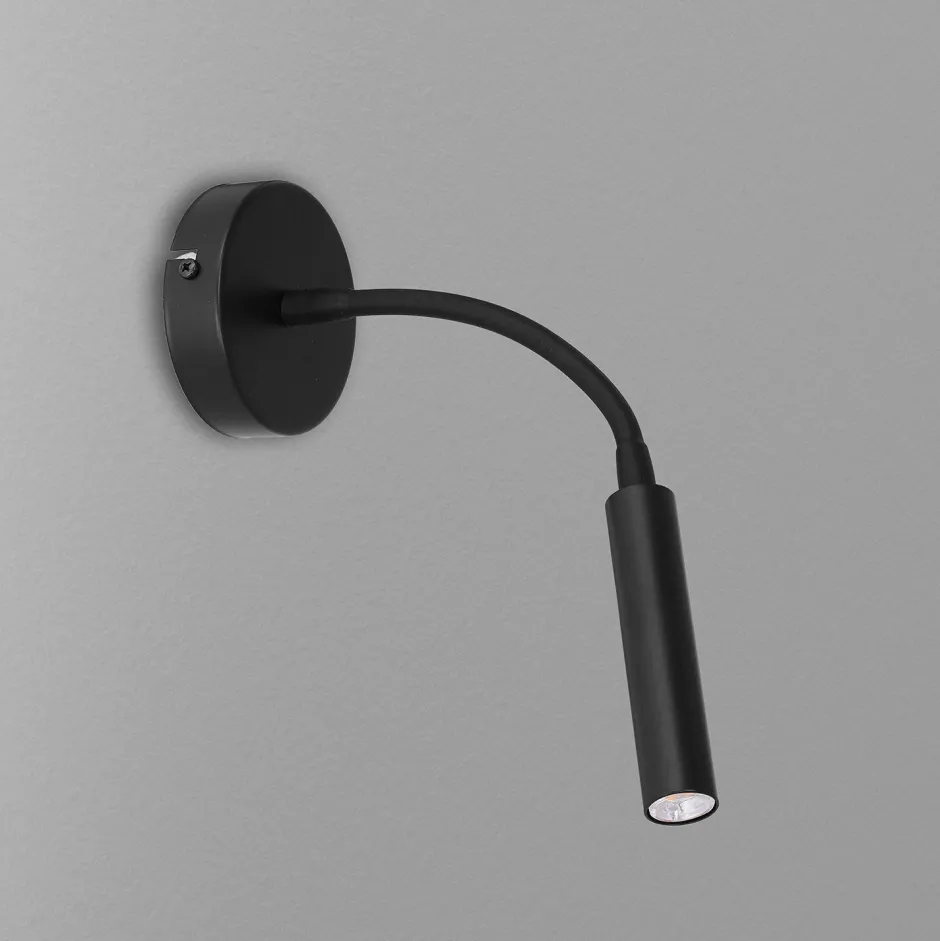 Wandleuchten|Schlafzimmer Lampen*Luminex Wandspot Metall G9 akzentuiert T:35 cm Flexarm Schwarz