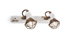 Ferroluce Wandspot Metall Keramik B: 41 cm E14 2-flammig< Wohnzimmerlampen|Keramiklampen