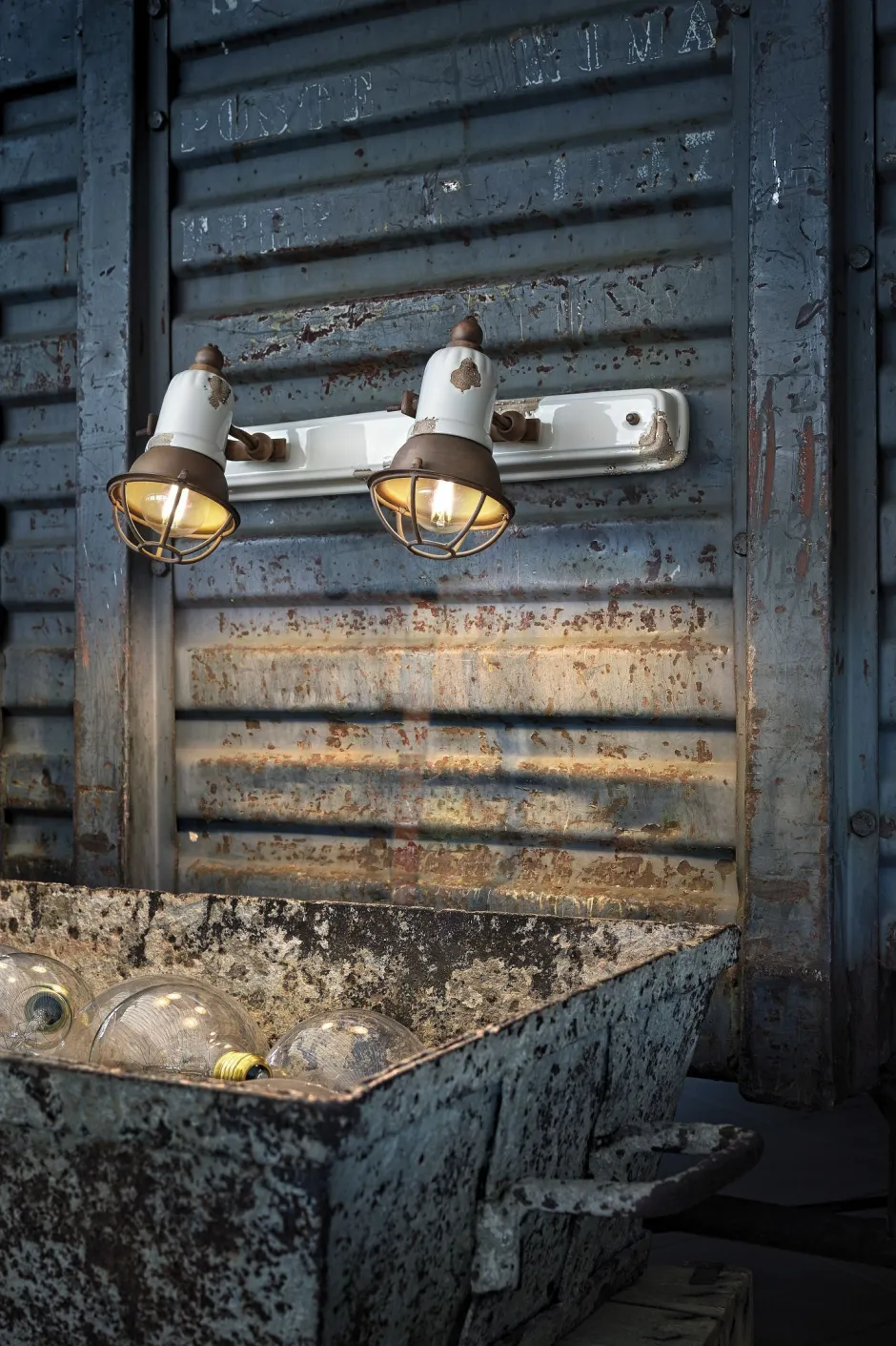 Ferroluce Wandspot Metall Keramik B: 41 cm E14 2-flammig< Wohnzimmerlampen|Keramiklampen