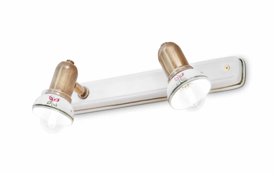 Wohnzimmerlampen|Keramiklampen*Ferroluce Wandspot Metall Keramik E14 verstellbar 2-flammig