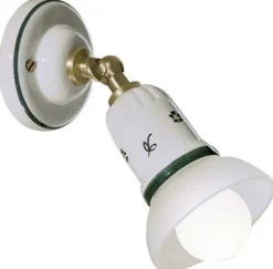Ferroluce Wandspot Metall Keramik E14 verstellbar Landhaus DILICA< Wohnzimmerlampen|Keramiklampen