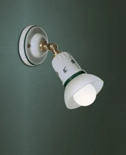Ferroluce Wandspot Metall Keramik E14 verstellbar Landhaus DILICA< Wohnzimmerlampen|Keramiklampen