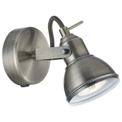 Bürolampen|Wohnzimmerlampen*Searchlight Wandspot Metall verstellbar GU10 bis 50 W in Silber