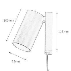 Nowodvorski Wandspot mit Schalter Kabel Schwarz Gold GU10< Wandleuchten|Flurlampen