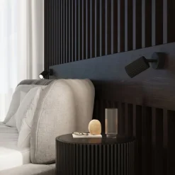 Flurlampen|Wohnzimmerlampen*Sollux Wandspot Schwarz GU10 B: 8 cm klein schwenkbar Modern Alu