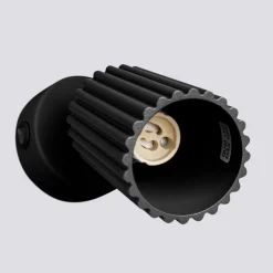 Flurlampen|Wohnzimmerlampen*Sollux Wandspot Schwarz GU10 B: 8 cm klein schwenkbar Modern Alu