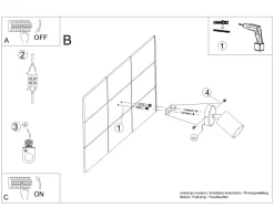 Sollux Wandspot Schwarz verstellbar H: 18,5 cm Metall GU10< Wandleuchten|Flurlampen