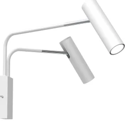 Luminex Wandspot Weiß Grau Chrom Metall GU10 B:60 cm flexibel< Spots|Wandleuchten