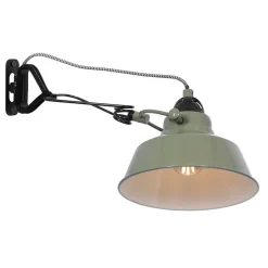 Steinhauer Wandstrahler mit Stecker Grün Weiß T:36 cm E27 flexibel< Spots|Wandleuchten