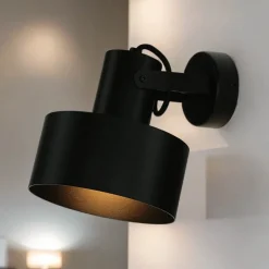 Spots|Wandleuchten*Sigma Wandstrahler RIF Schwarz Metallschirm Ø15 cm E27