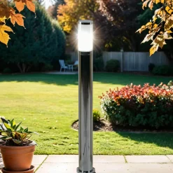 Außenleuchten Antik|Moderne Lampen*Lido Wegbeleuchtung in Chrom aus Messing E27 65cm hoch