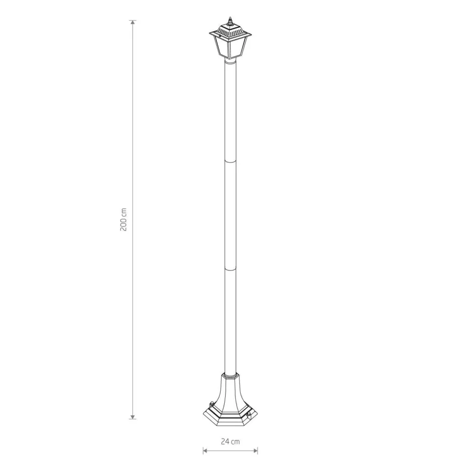 Außenleuchten Antik|Gartenlaternen*Nowodvorski Wegeleuchte 200 cm Schwarz Aluminium Rustikal IP44 E27