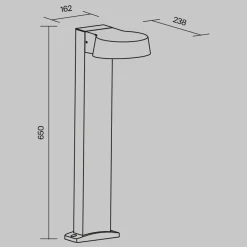 Maytoni Wegeleuchte Aluminium Glas LED IP54 65 cm Graphit URSA< Wegeleuchten|Led Außenleuchten