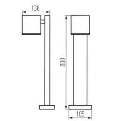 Kanlux Wegeleuchte außen Anthrazit 80 cm IP44 Modern ERINN< Moderne Lampen|Wegeleuchten